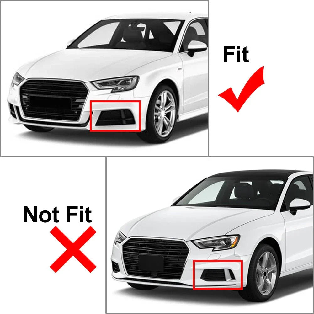Open Mesh Honeycomb Front Bumper Fog Light Grille for Audi A3 S3 (2013-2020)