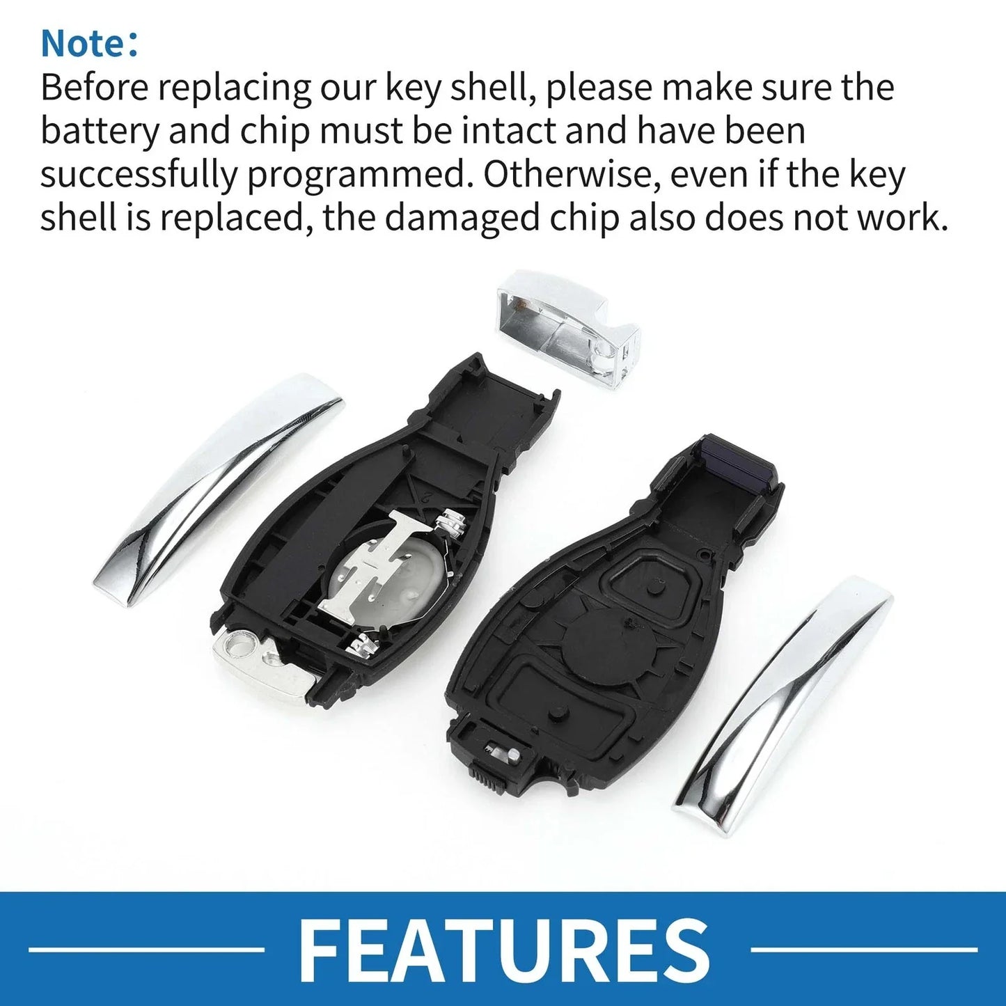 Keyless Entry Remote Key Shell Case for Mercedes-Benz A Class (2004-2010)