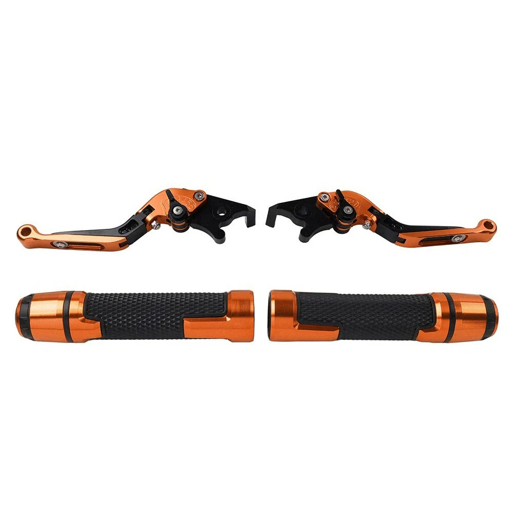 Orange Extendable Brake Clutch Levers Grips Set for Kawasaki ZX10R/RR (2004-2023)