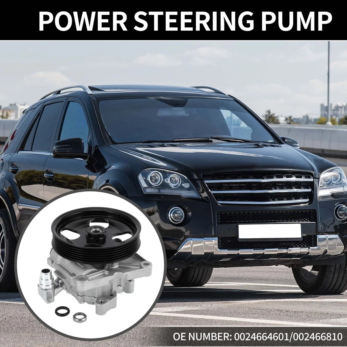 Car Power Steering Pump with Pulley for Mercedes-Benz ML320 (2000-2005)