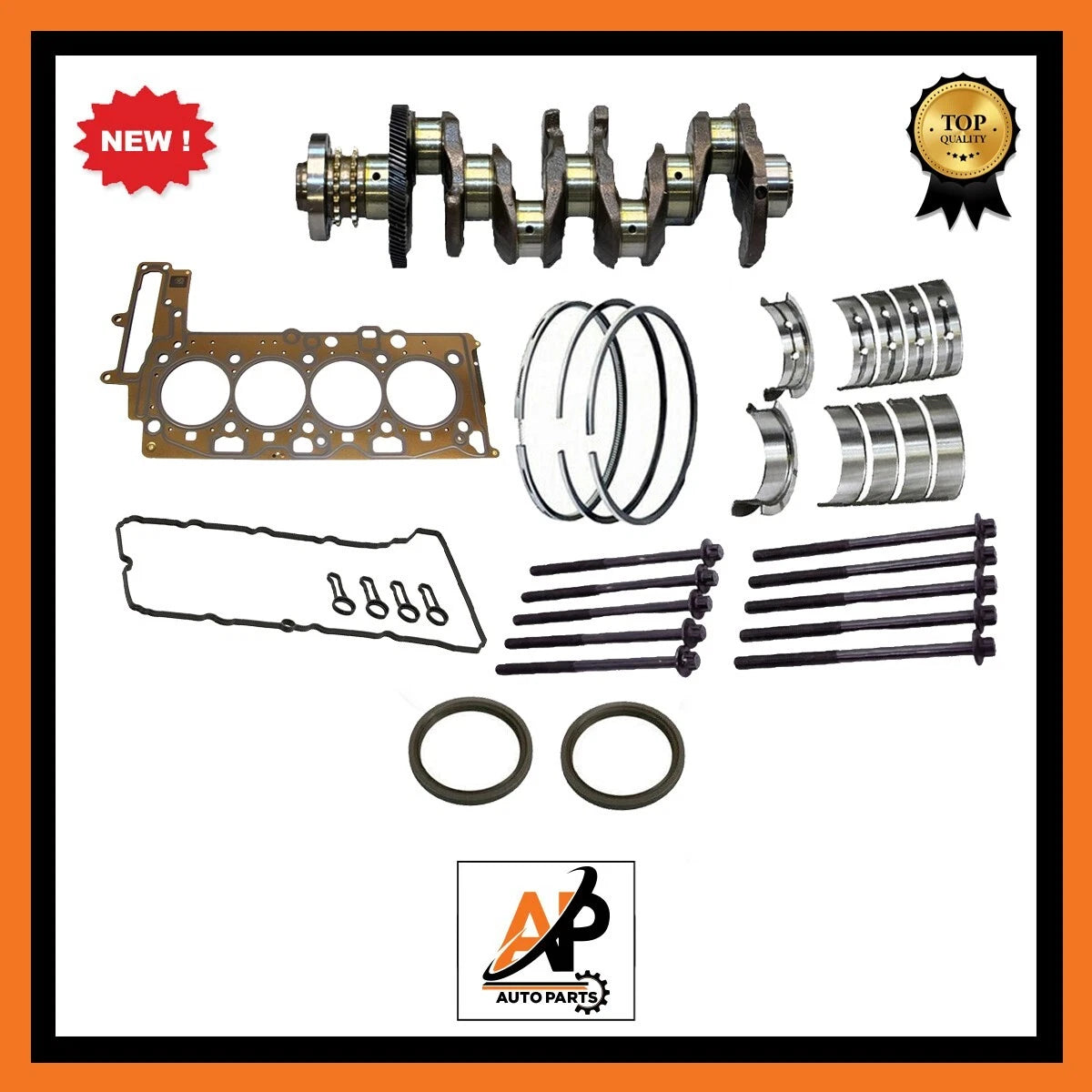 Engine Crankshaft With Gear and Rebuild Kit for BMW 2.0 N47 (2009–2018)