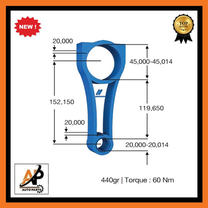 Conrod 20mm Pin for Mercedes-Benz A B C 1.6 Petrol (2012–2019)