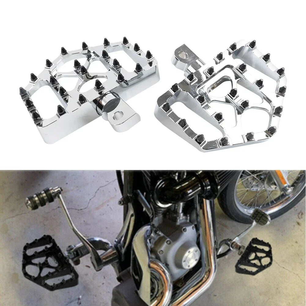 Wide Foot Pegs MX Style Floorboard for Harley Touring Softail Dyna