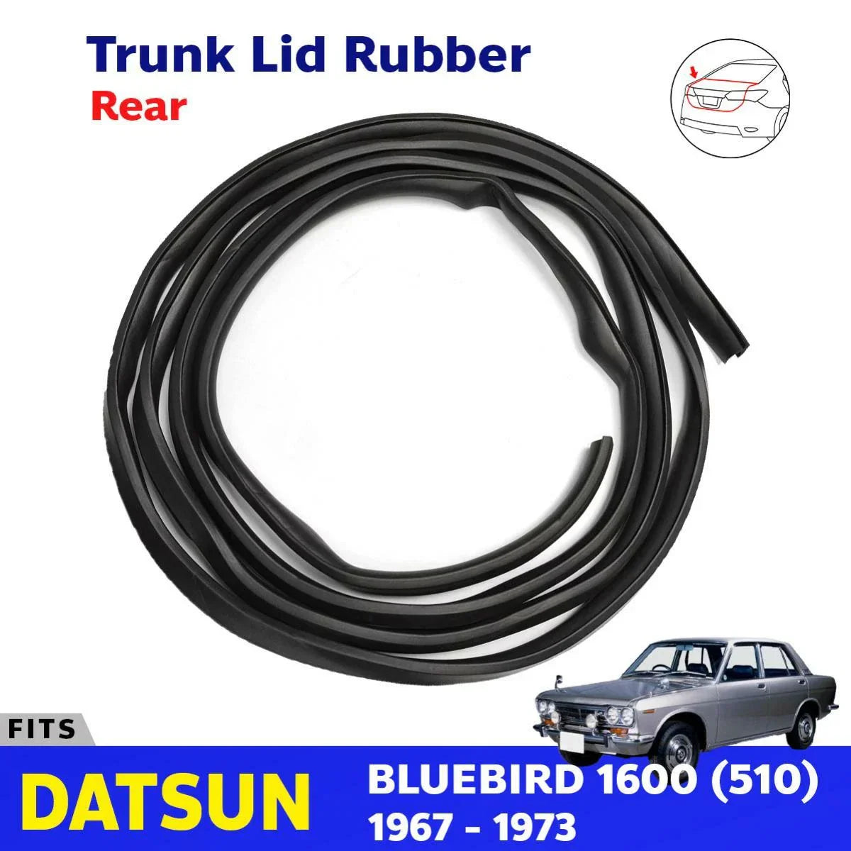 Weatherstrip Trunk Lid Luggage Rubber Seal Fits Datsun Bluebird 510 SED 1967-72