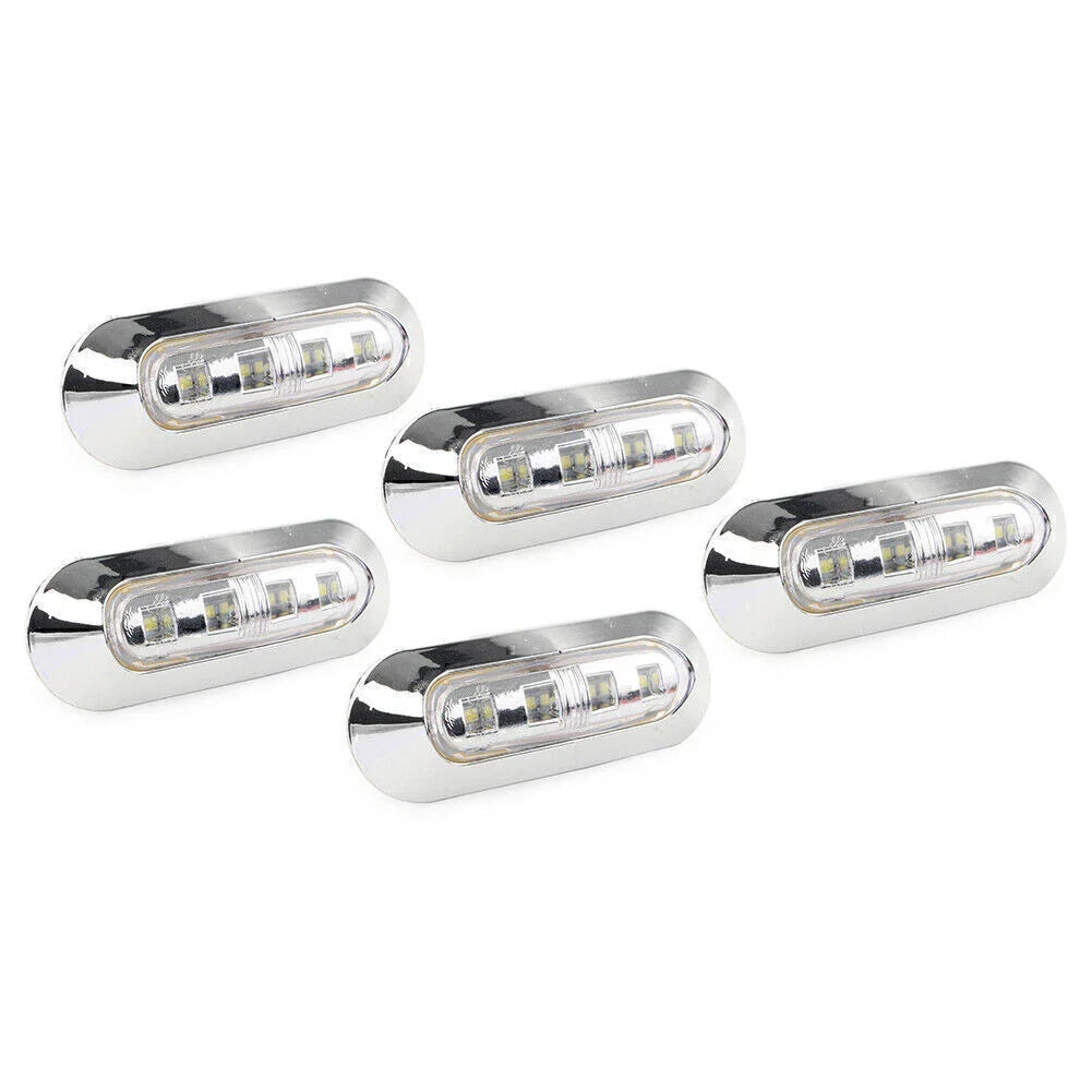 5 x LED White Side Clearance Marker Lights for Car Truck Trailer 12V