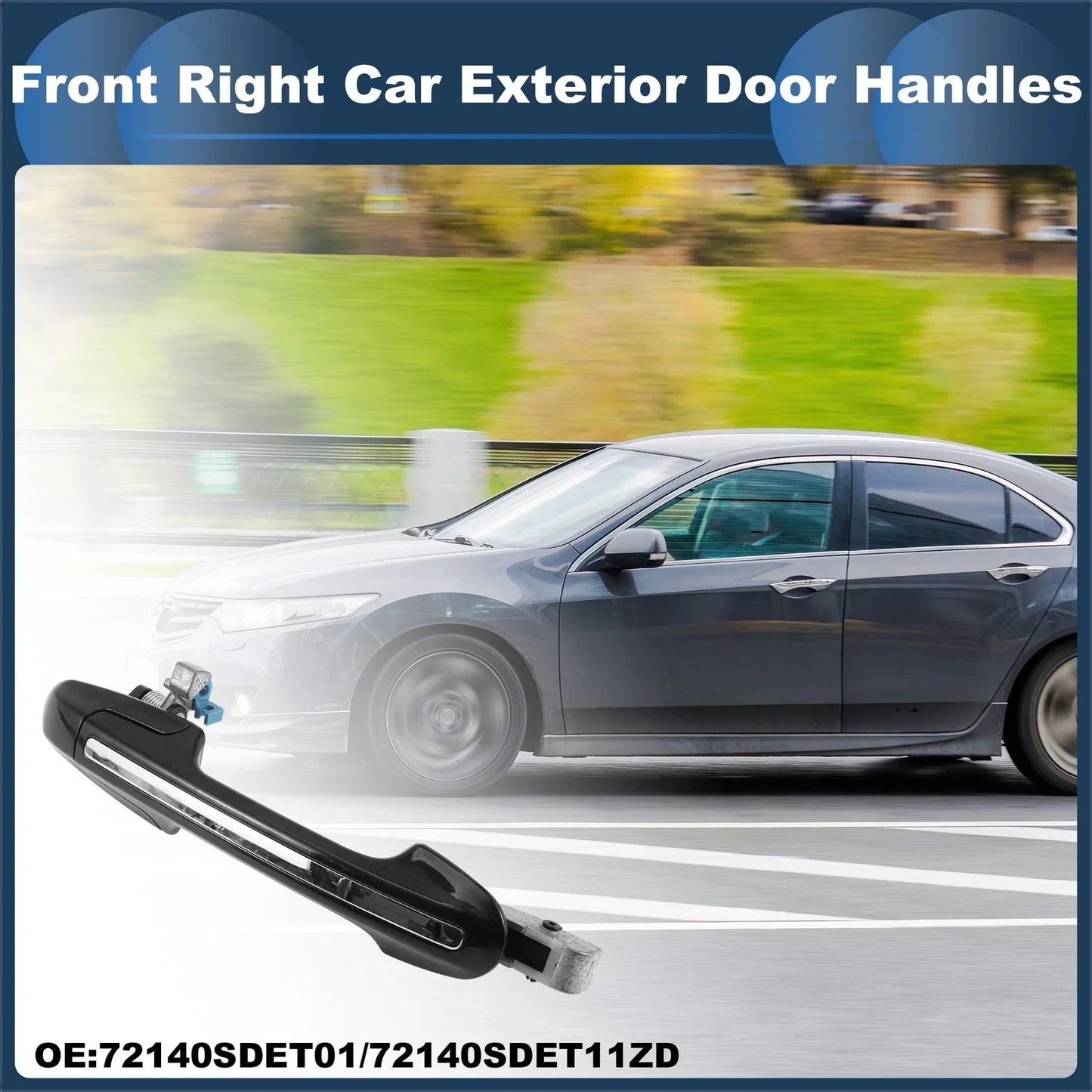 Front Right Exterior Door Handle for Honda Accord (2003-2007) Silver Tone