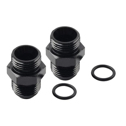 Black Aluminum AN8 Flare to 10AN ORB Male Fitting Adapters with O-Rings