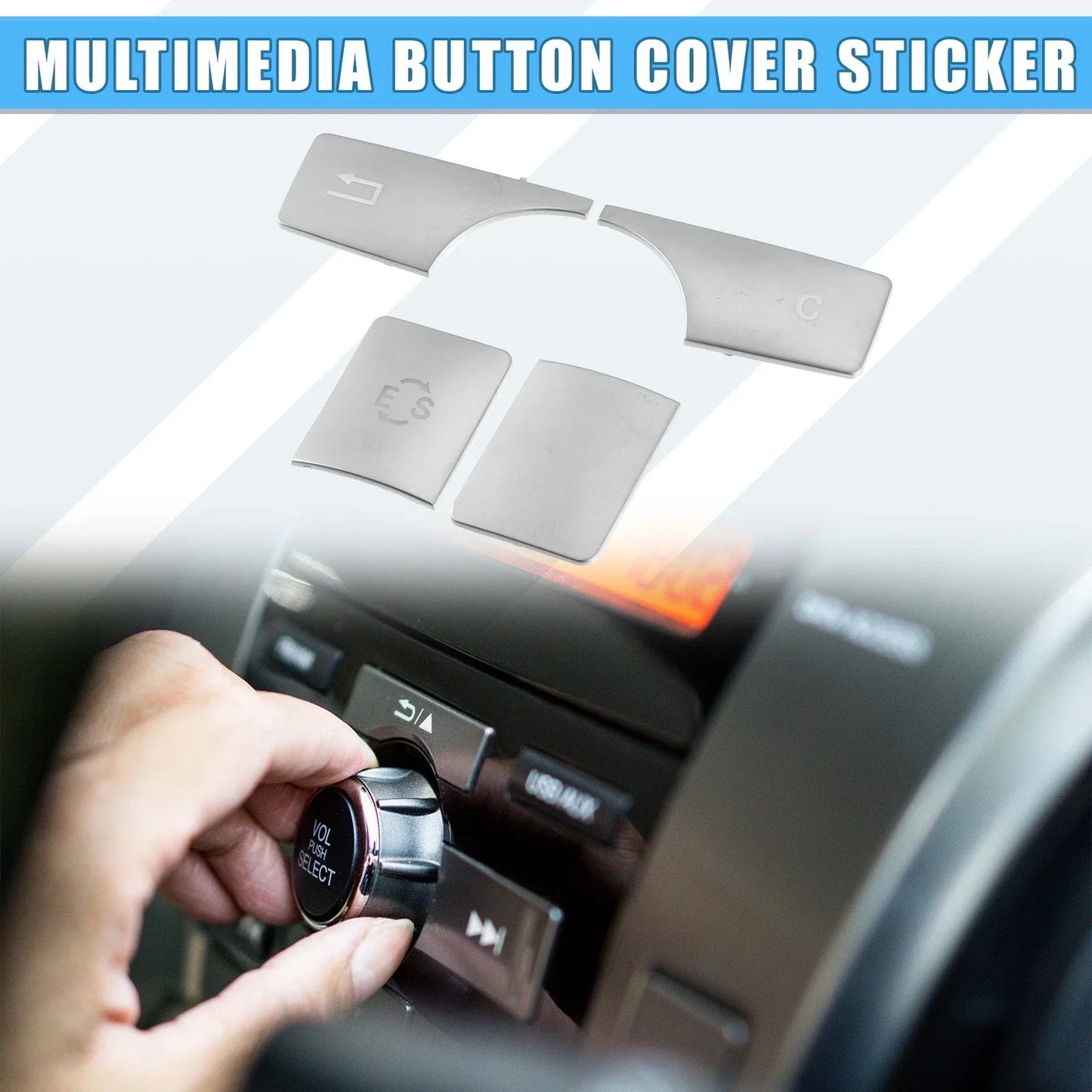 Multimedia Radio Button Cover Sticker for Mercedes-Benz