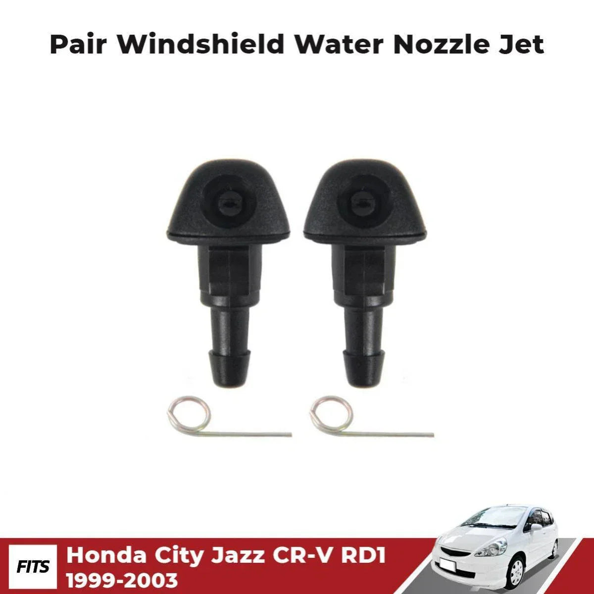 Windshield Water Nozzle Jet Stream Pair Fit Honda FIT Jazz Hatchback 2004-08 D06