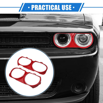 Car Front Left Right Side Headlight Trim Rings for Dodge Challenger (2015-2023)