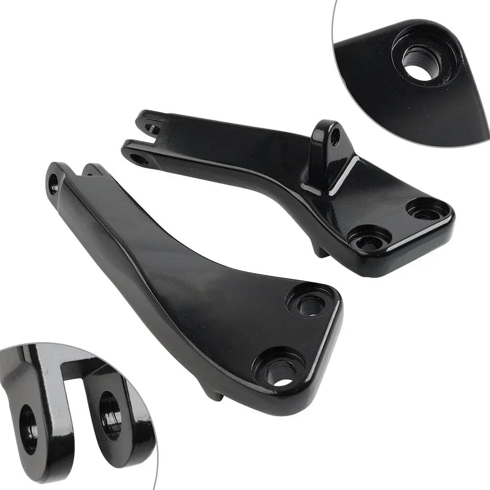 Black Passenger Foot Peg Mount Brackets for Harley Dyna FXDF FXDL FXDC FXDWG