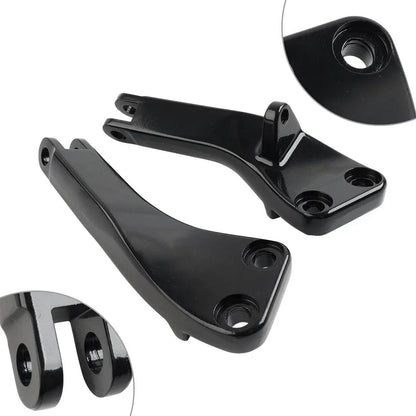 Black Passenger Foot Peg Mount Brackets for Harley Dyna FXDF FXDL FXDC FXDWG