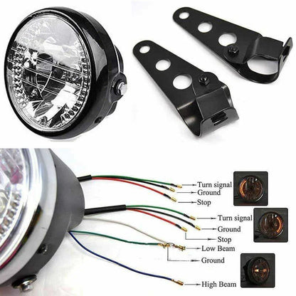 7" 35W Amber Headlight Turn Signal Light Mount Bracket for Harley Honda