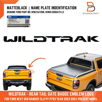 Wildtrak Name Plate Rear Tailgate Badge Emblem for Ford Ranger (2011-2023)
