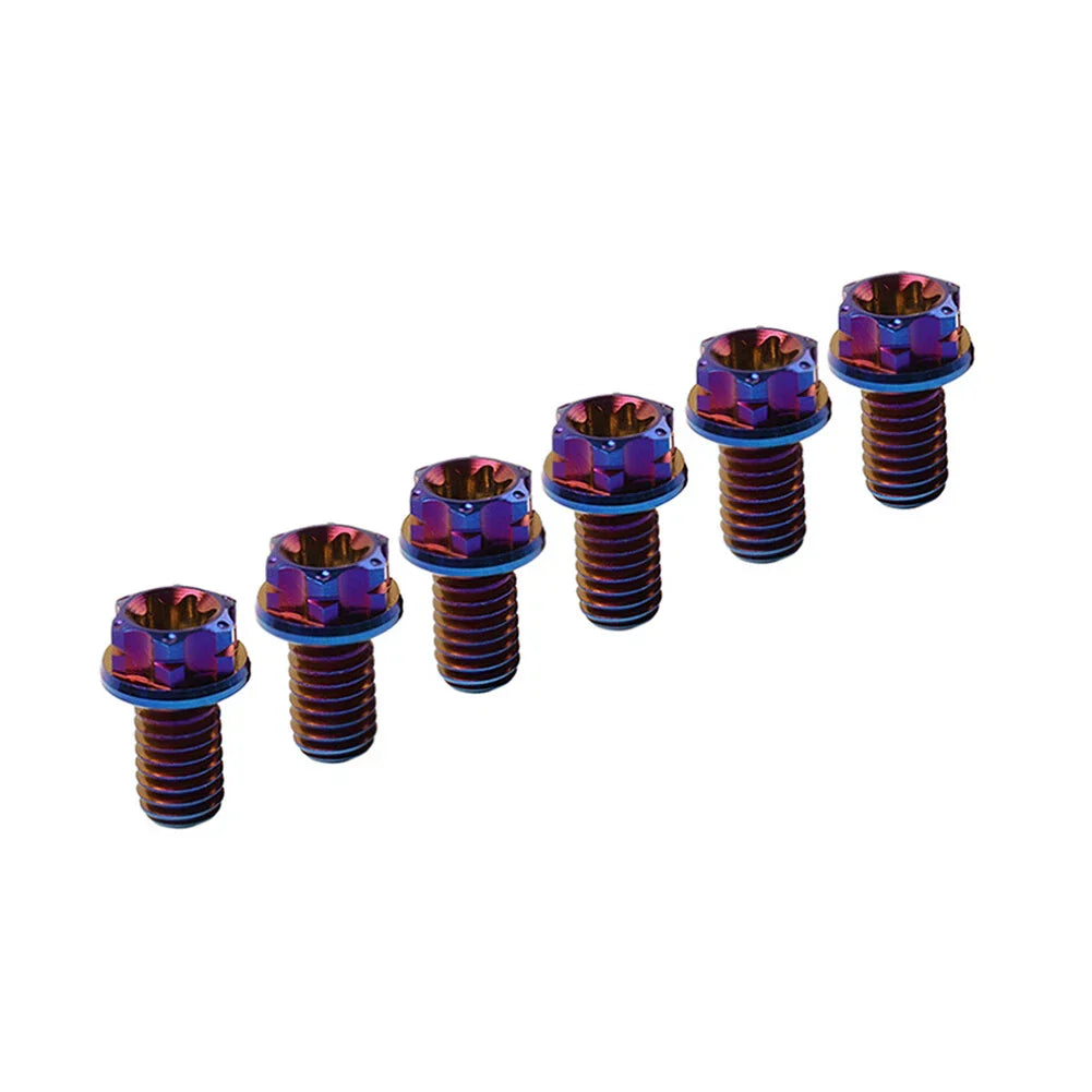 6pcs M8x40mm Titanium Torx Head Flange Bolts for Motorcycle Bike