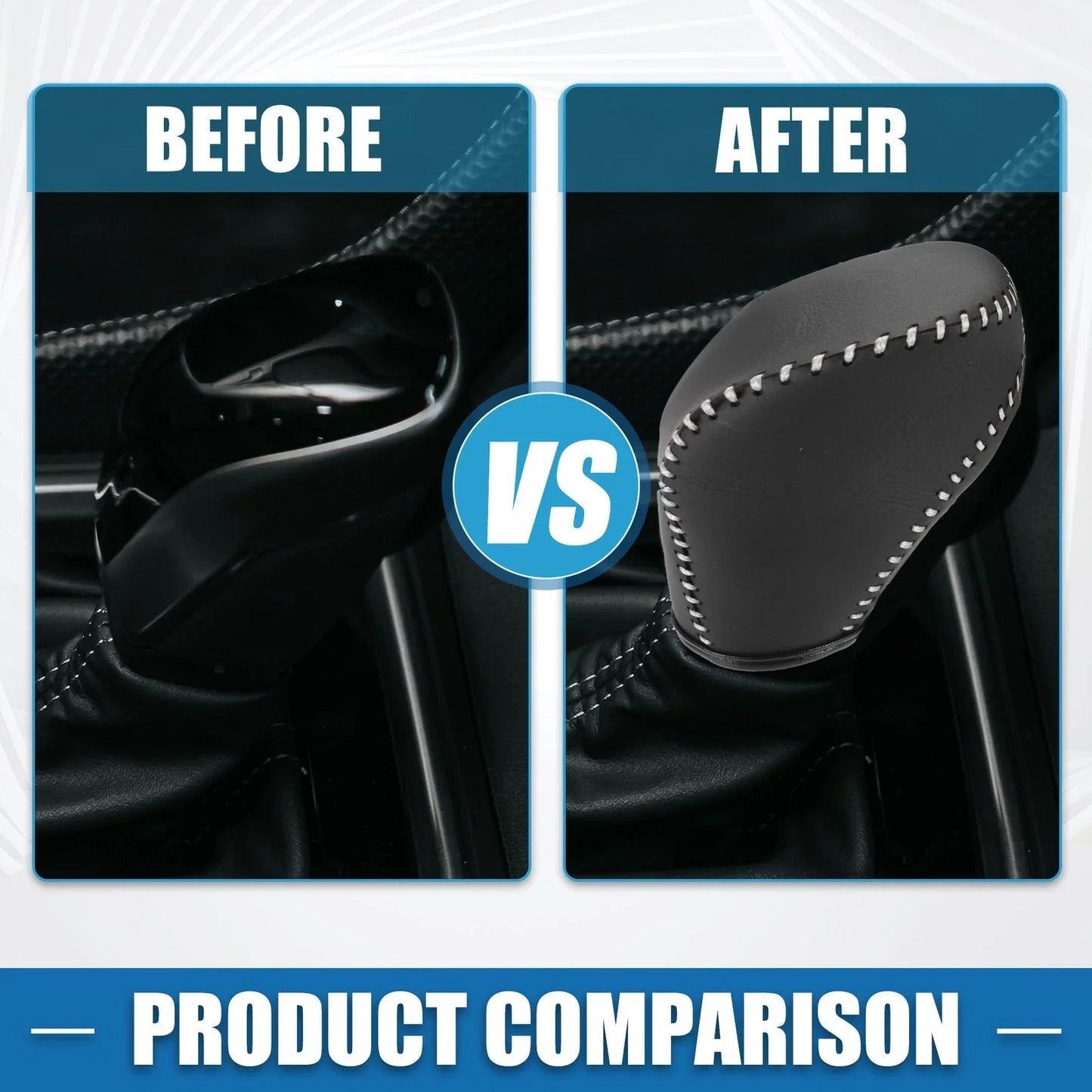 Gear Shifting Knob Cover for Honda Accord 2018-2022 Black Gray Stitches