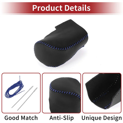Gear Shift Knob Cover for Honda HR-V 2023-2024 Black Blue Faux Leather