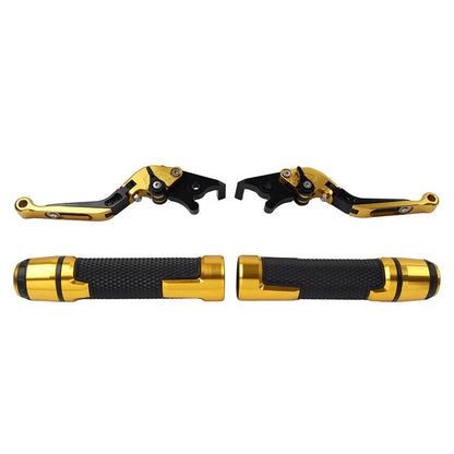 Gold Extendable Brake Clutch Levers Grip Set for Kawasaki ZX6R