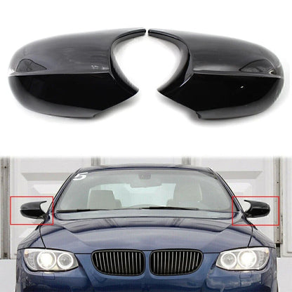 Gloss Black Side Rear Mirror Cover Caps for BMW E90 3 Series (2009-2011)