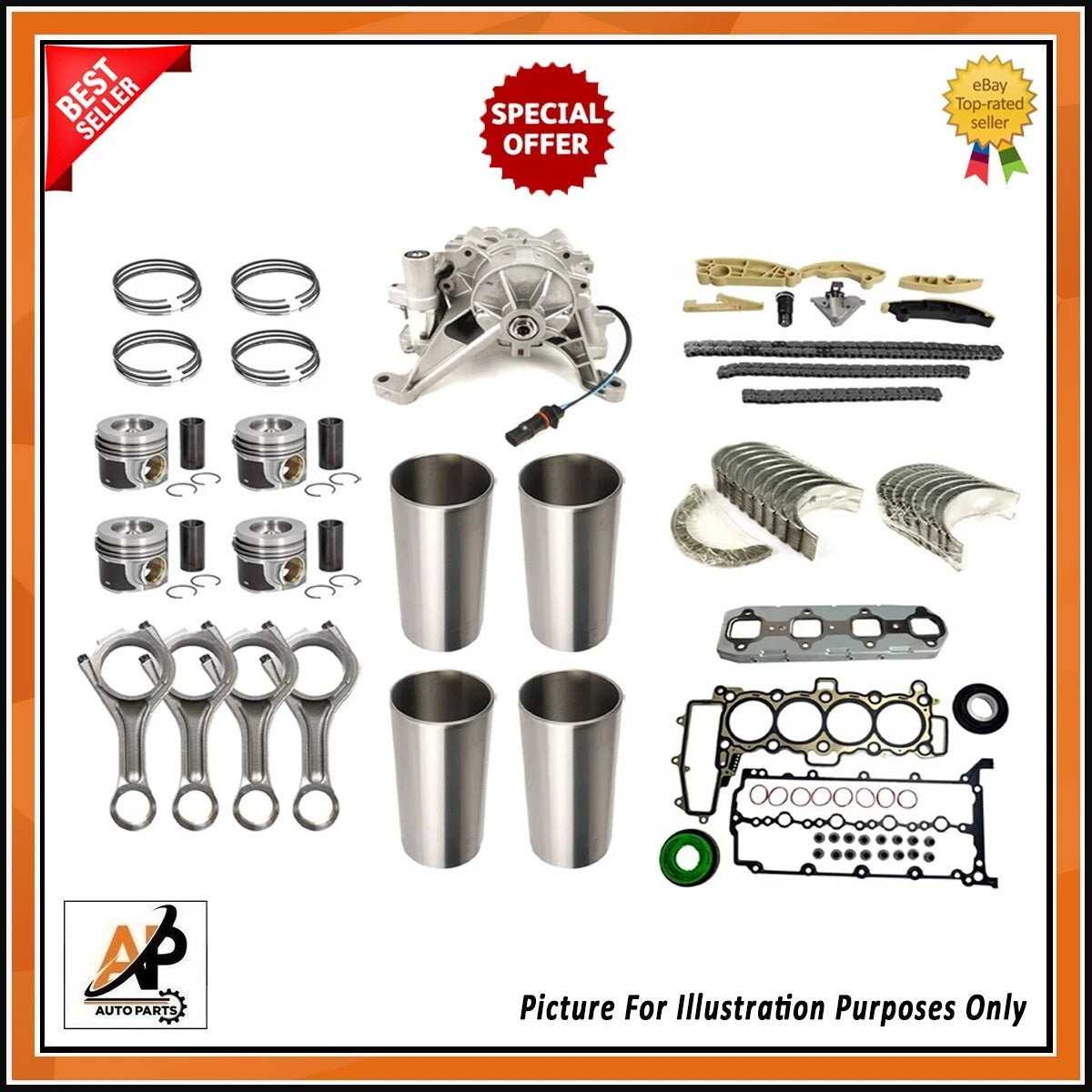 Engine Bearings with Rebuild Kit for Land Rover Evoque Velar 2.0D (204DTD) (2012–2018)