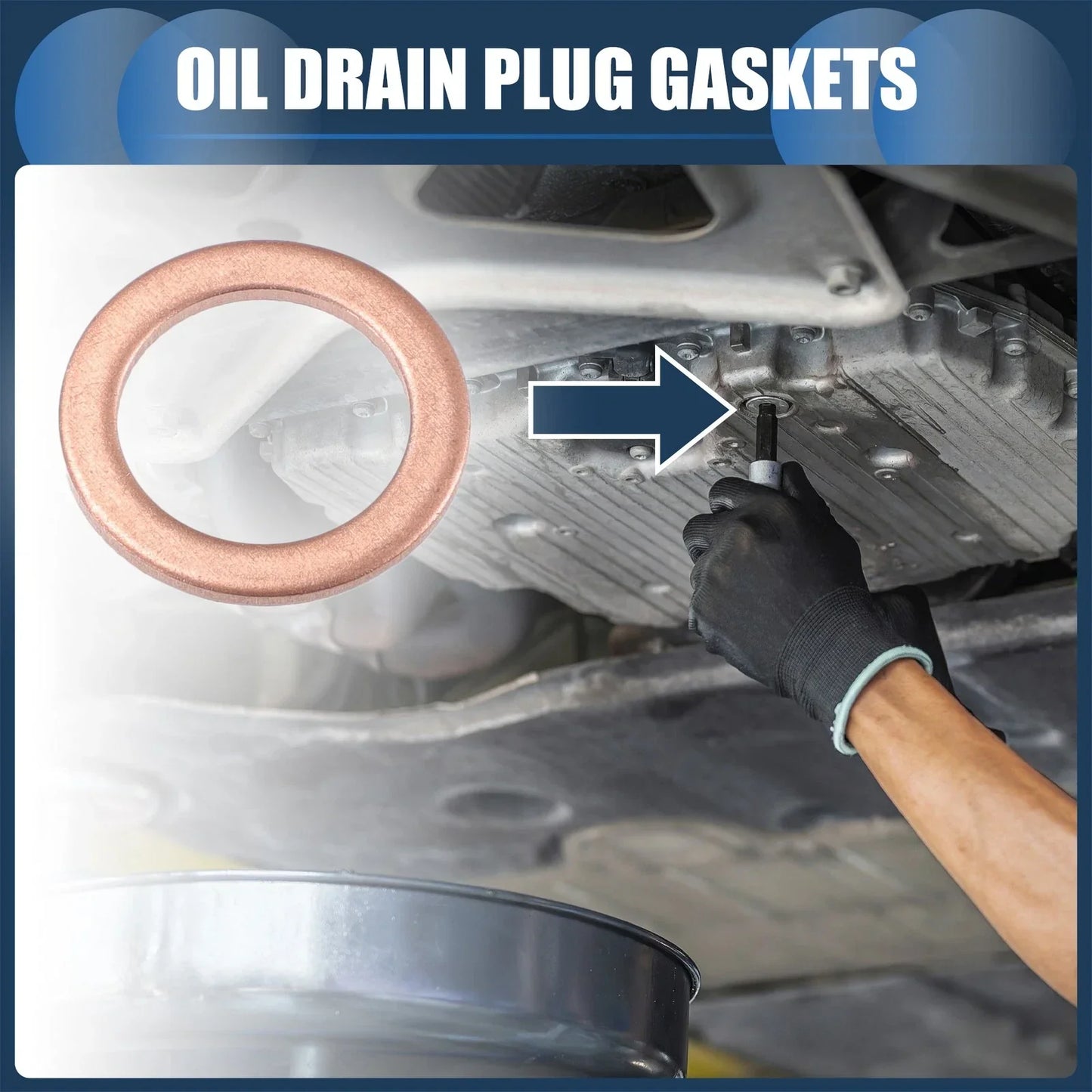 25 x Car Oil Drain Plug Gaskets 14mm ID for Mercedes-Benz A220 (2019-2023)