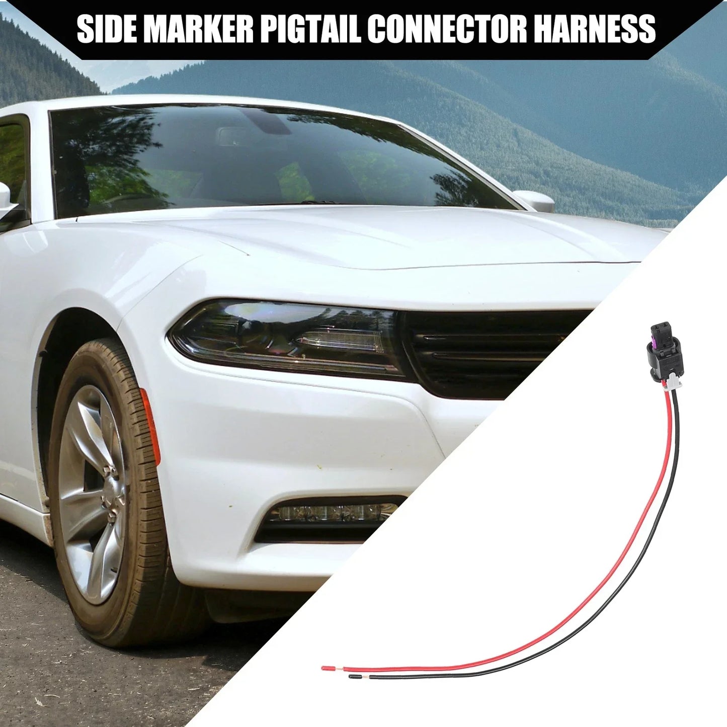 2 x Car Side Marker Pigtail Connectors for Dodge Charger (2015-2022)