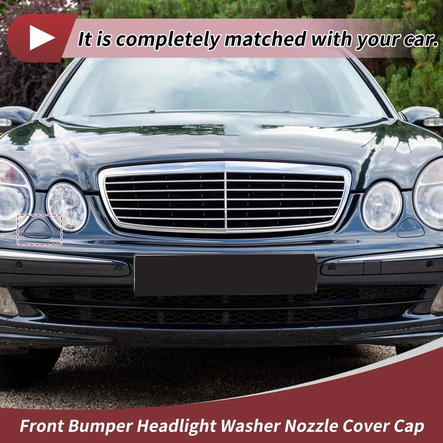 Front Right Washer Nozzle Cover for Mercedes-Benz E320 (1994-2006) White 1 x