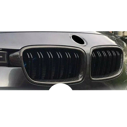 2 x Carbon Fiber Front Kidney Grilles for BMW 3 Series F30 F31 (2012-2018)