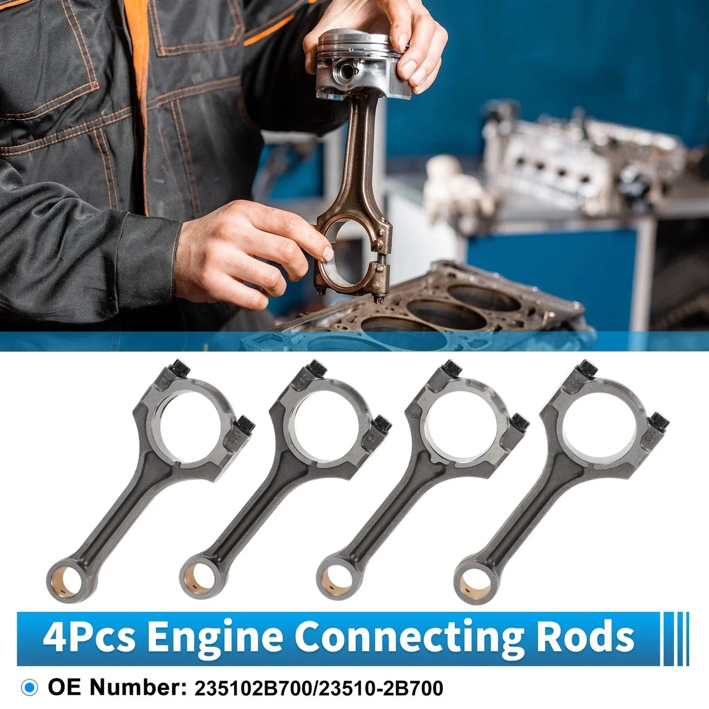 4 x Engine Connecting Rods for Hyundai Veloster (2013-2021)