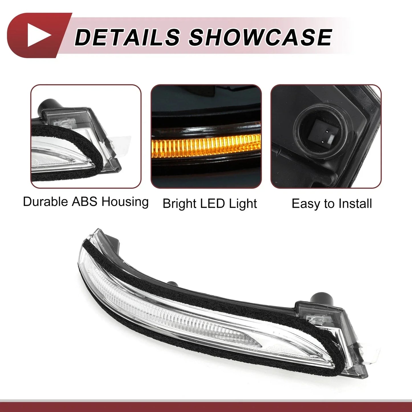 Right Mirror Turn Signal Light for Hyundai Elantra (2017-2023) Black Clear