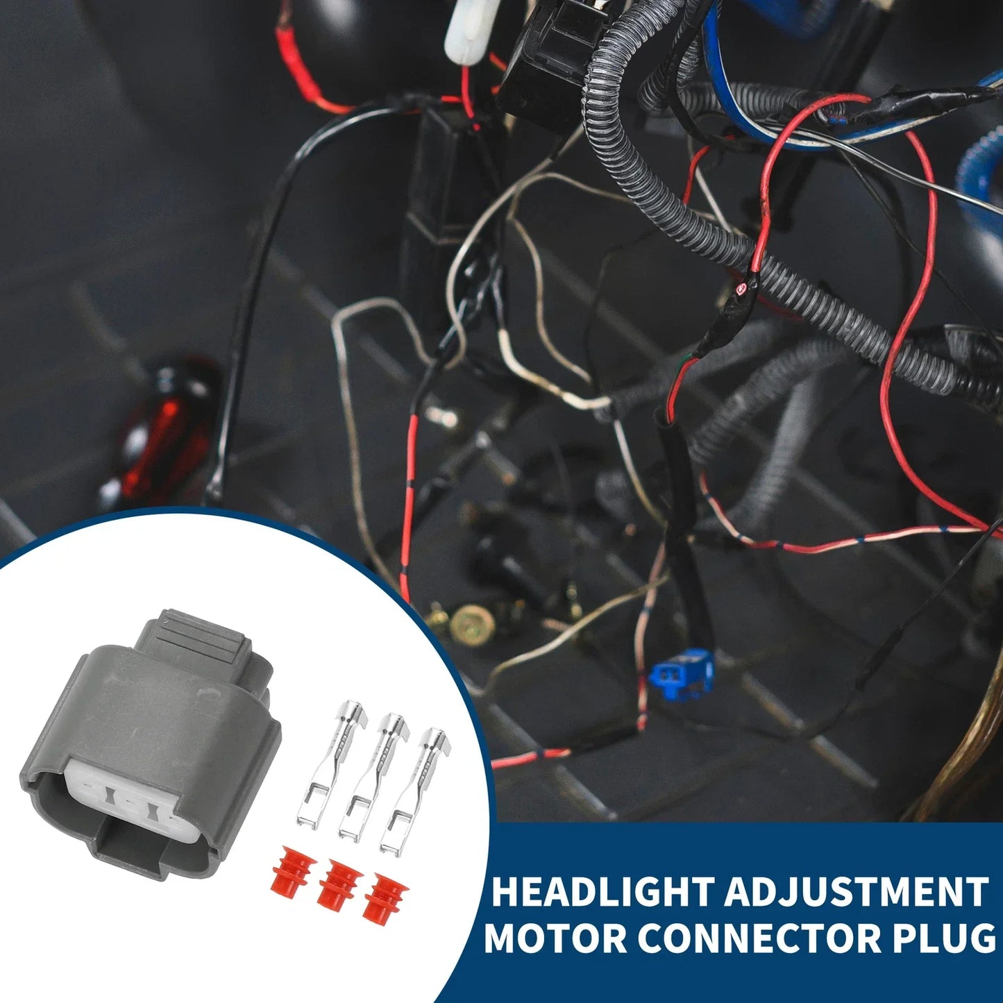 3 Pin Headlight Adjustment Motor Connector Plug for Honda K Series K20