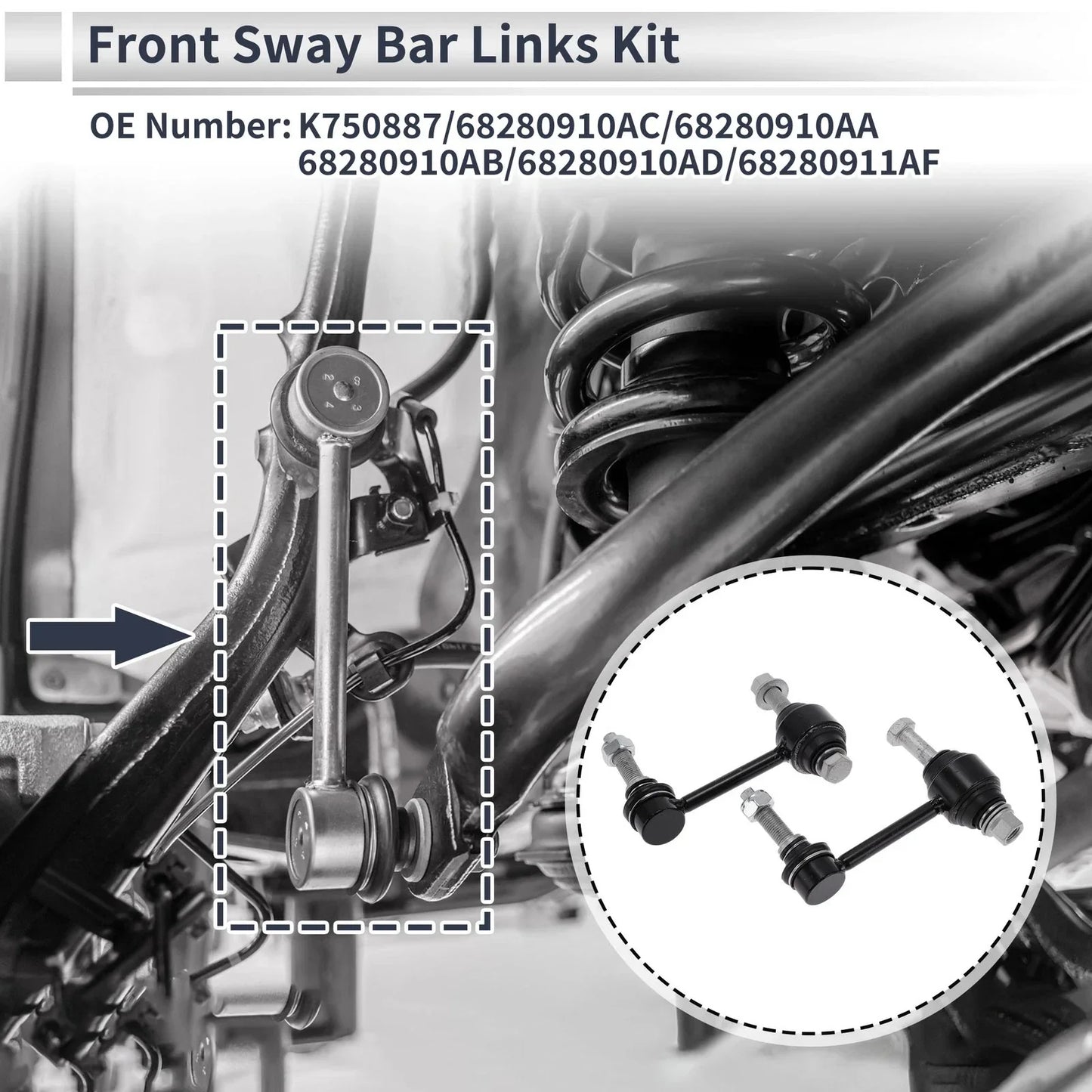 Stabilizer Bar Links for DODGE DURANGO 2016-2022 - 2 x Durable Components