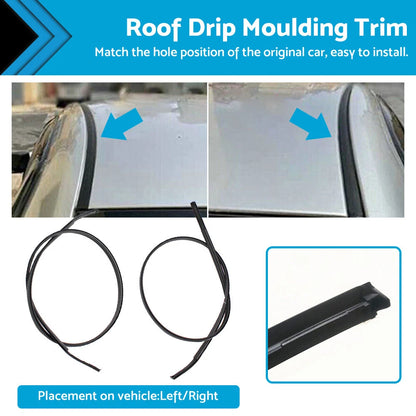LH & RH Side Roof Drip Moulding Trim for 2006-2016 Toyota Yaris Hatchback