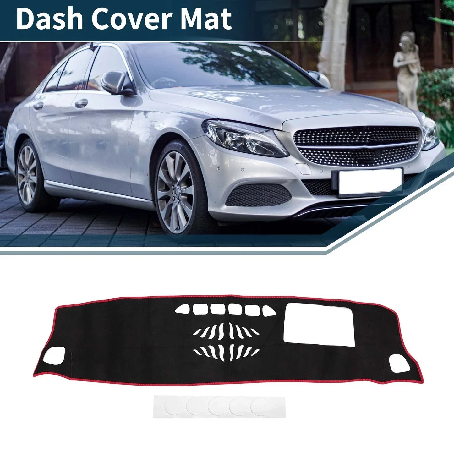 Dashboard Cover Mat for Mercedes-Benz GLB X247 Class (2020-2022) Black Red