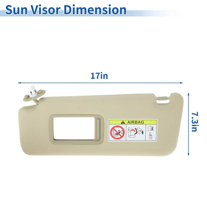 Left Side Sun Visor for Lexus GX460 2010-2023 Beige Replacement Visor