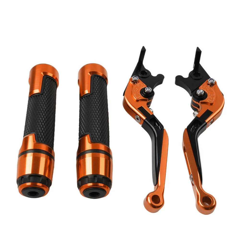 Orange Extendable Brake Clutch Levers & Handlebar Grips for Honda CBR600RR (2003-2016)