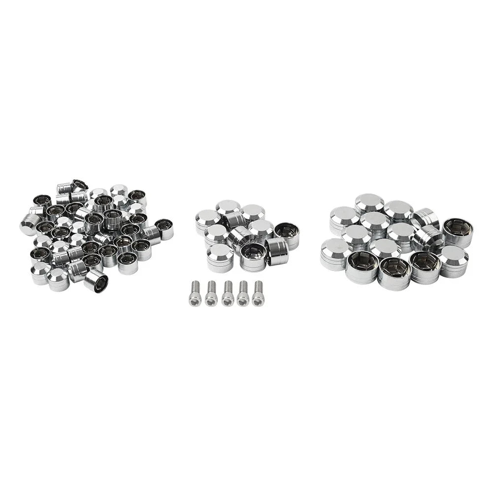 75X Chrome Engine Bolt Caps for Harley Touring Road King Street Glide (07-16)