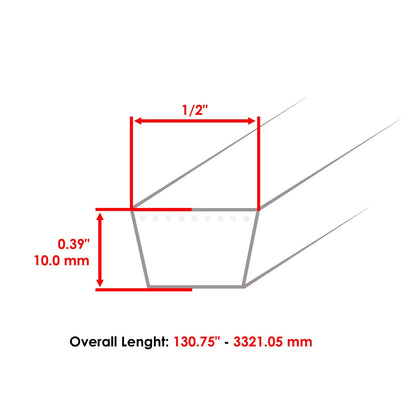 44 Inch Deck Belt Replacement for EverRide 915401 Gravely ZT2044 (2000–2020)