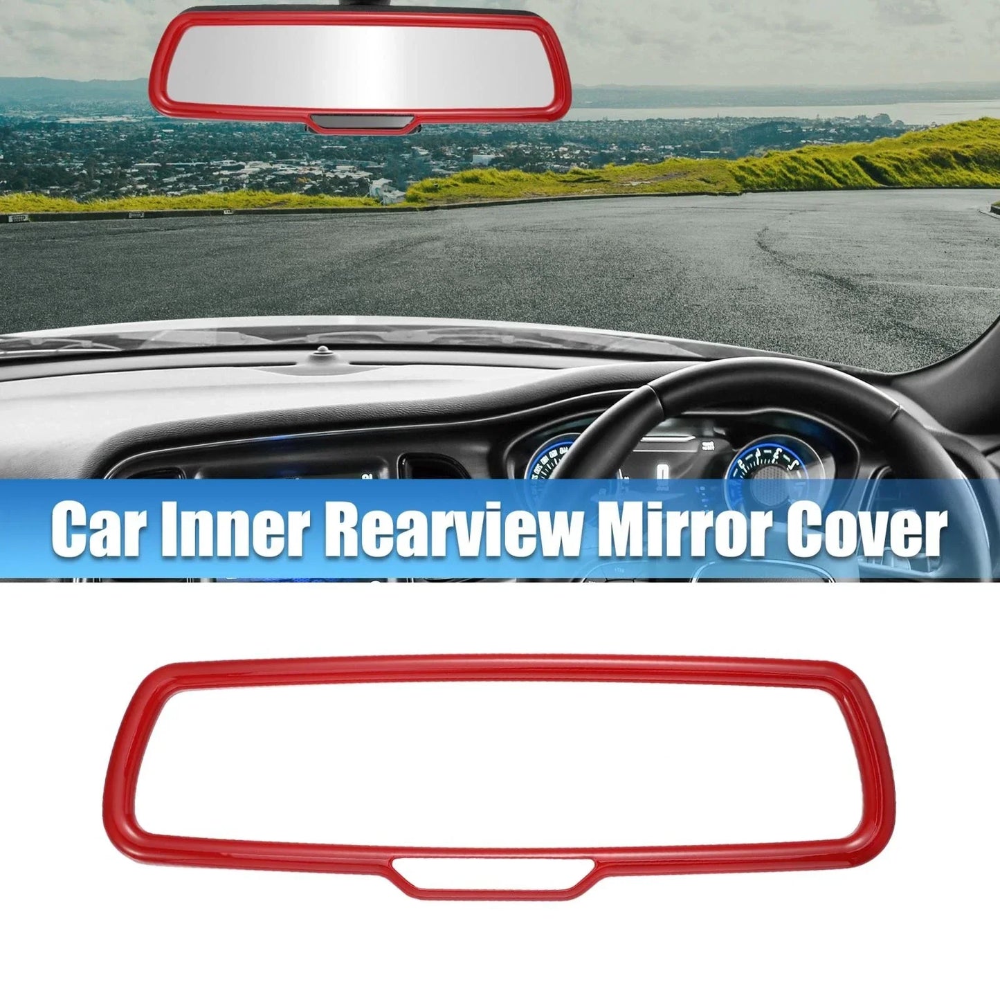 Rearview Mirror Cover Trim for Dodge Challenger (2015-2020) - ABS Red