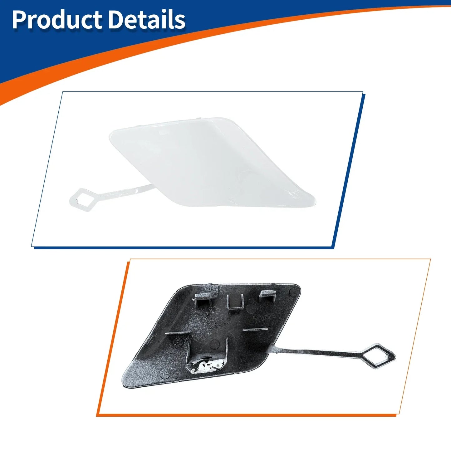 Front Bumper Tow Hook Cap for Mercedes-Benz C250 C350 (2012-2015) White