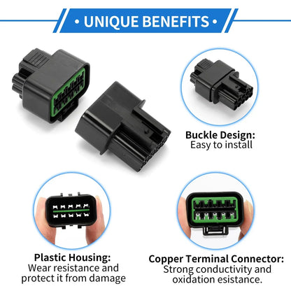 10 Pin Car Wiring Harness Connector Plug for Hyundai & Kia - 2 x Sets