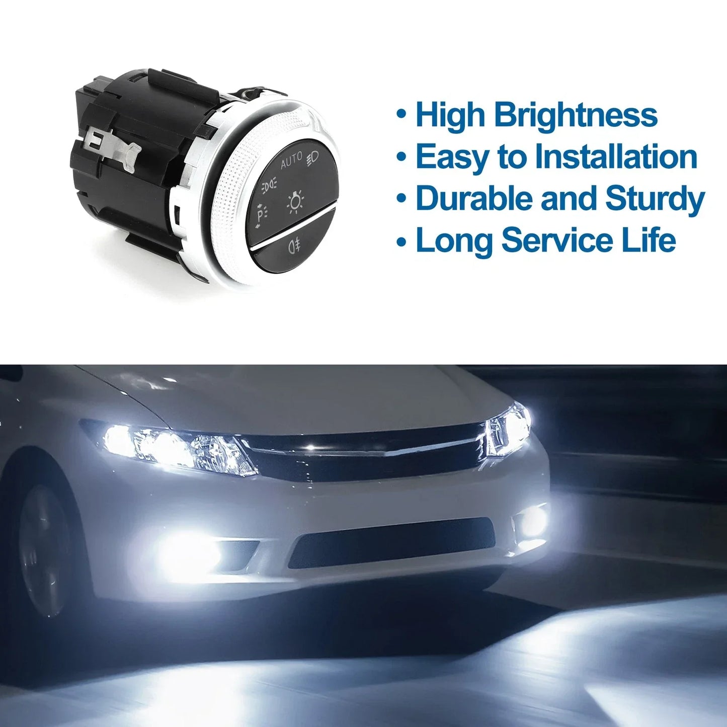 Headlight Switch for Mercedes-Benz C 300 2022-2023, Plastic, Black