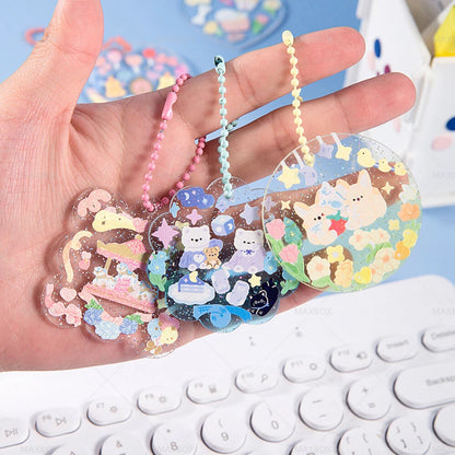 Cute Cartoon DIY Disc Sticker for Girl Student Handbook Gift