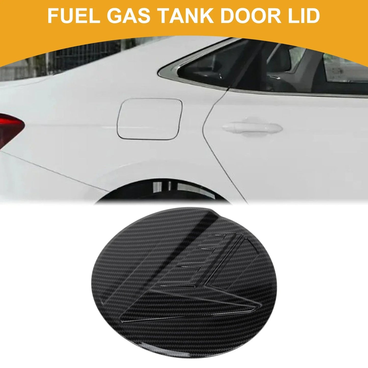 Fuel Tank Door Cap for Hyundai Elantra 2021-2025 Carbon Fiber Black