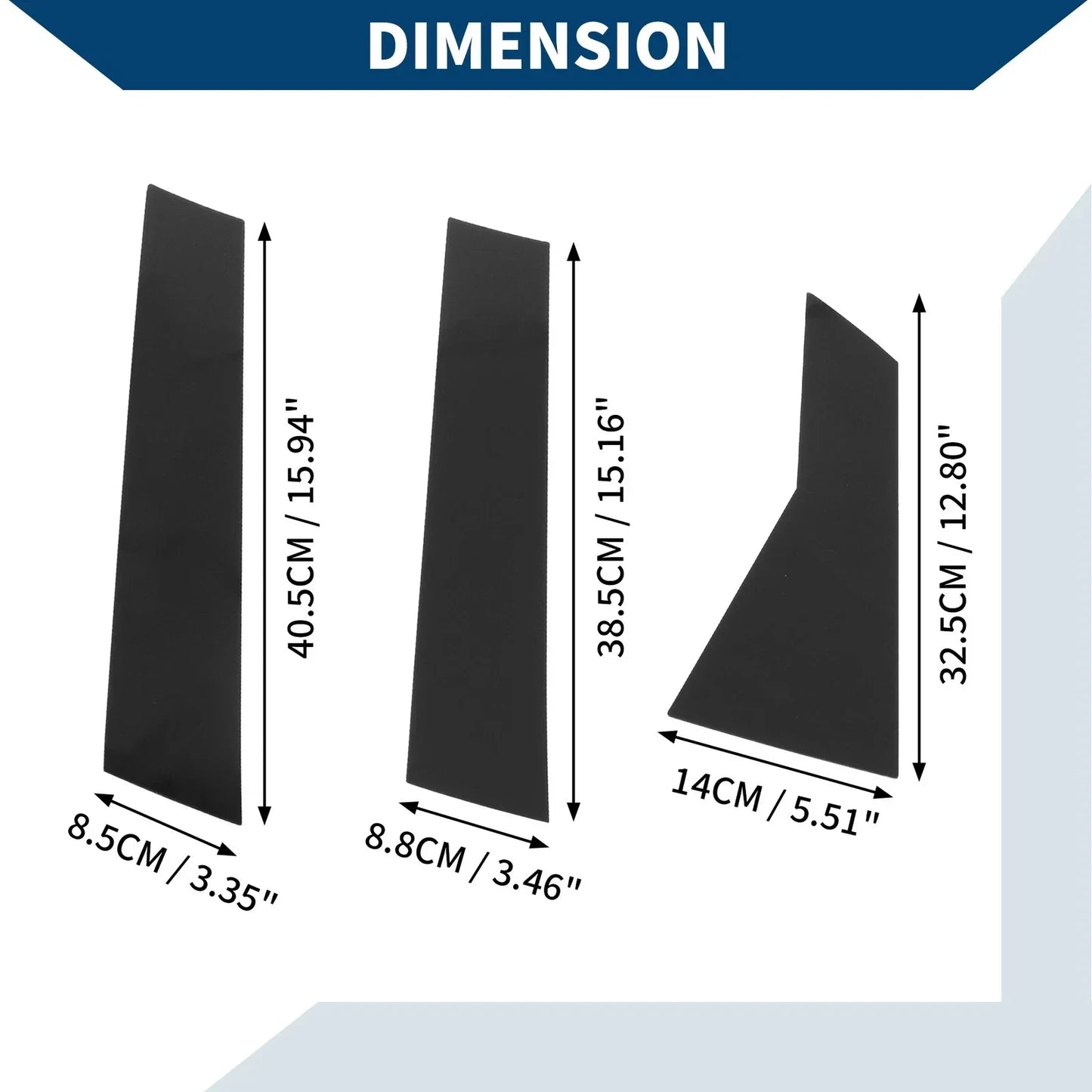6 Pcs Black Door Pillar Window Trim for Honda Jazz (2021-2023)
