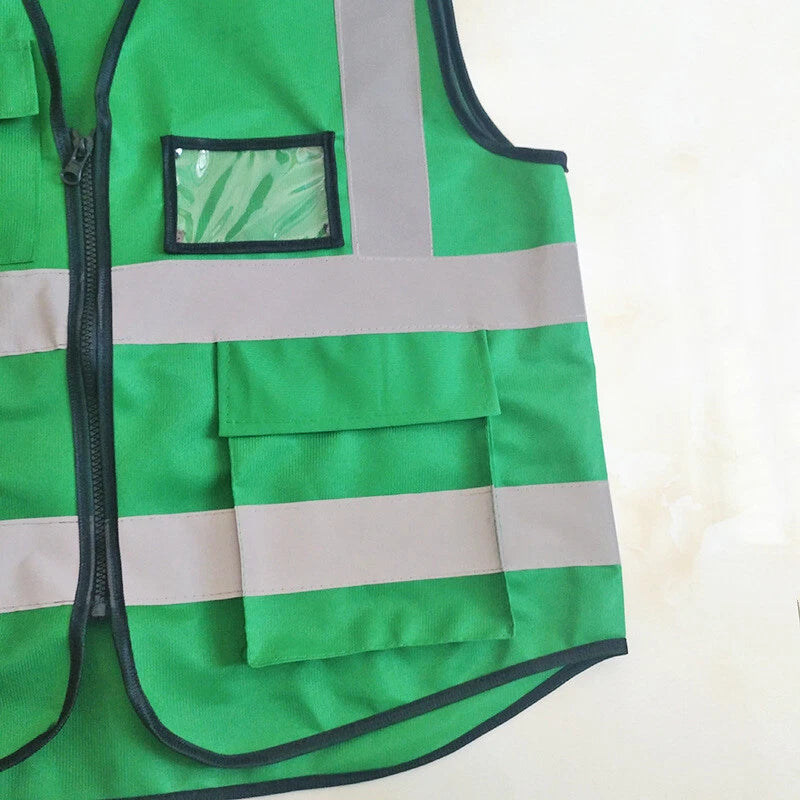 Reflective Safety Vest with Zip and ID Pocket for Workwear