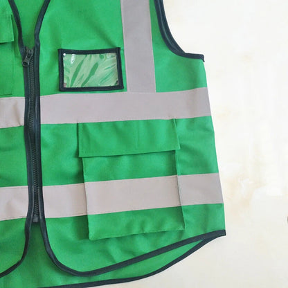 Reflective Safety Vest with Zip and ID Pocket for Workwear