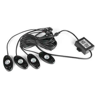 4x RGB LED Rock Lights for Car - Wireless Bluetooth Music Control Lamp