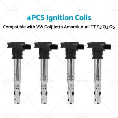 4 x Ignition Coils for VW Golf Jetta Amarok Audi TT S3 Q3 Q5 1.8L 2.0L (2006-2020)