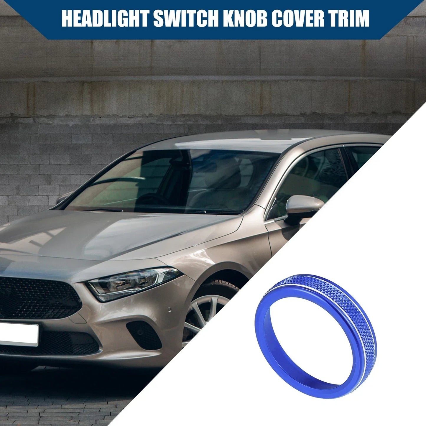 Headlight Switch Knob Cover Trim for Mercedes-Benz A-Class (2019-2023) Blue